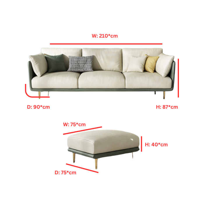 Sofa - 3 seater with pedal