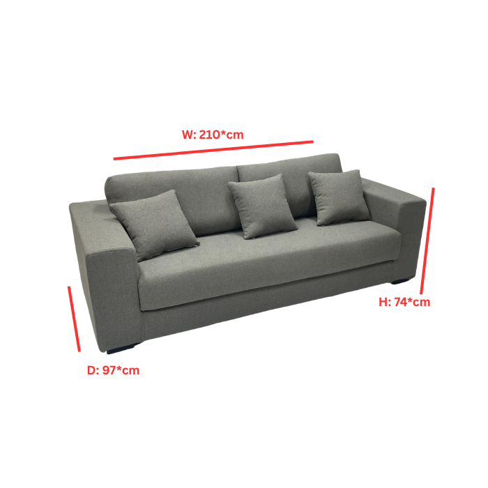 Sofa - 3 seater in gray/brown mix