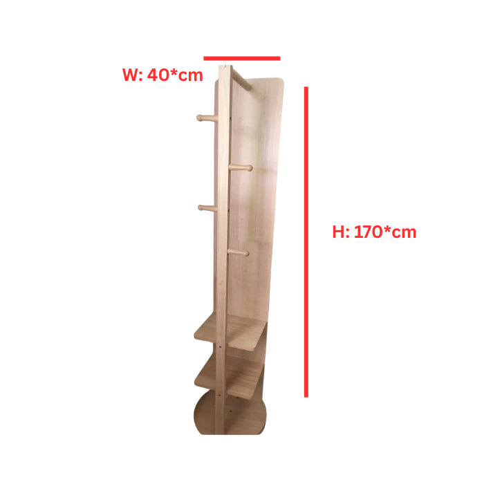 Dressing Mirror - With Storage (Natural Wood)
